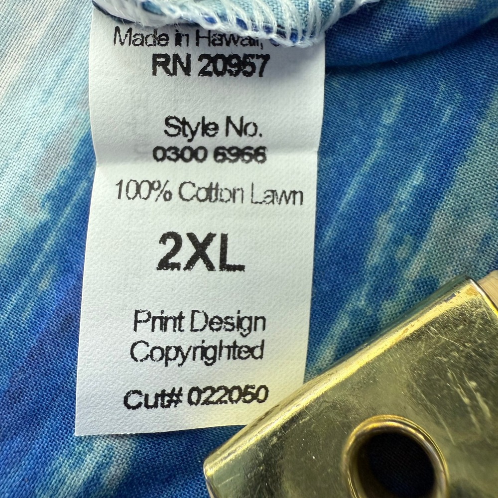 Tori Richard Shirt Mens XXL 2XL Blue Hawaiian 100% Cotton Lawn Beach USA - Picture 4 of 8